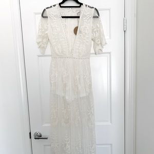 Honey Punch floor length romper dress size small